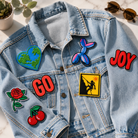 Patch brodé personnalisé certifié OEKO-TEX, 12000 points haute densité, badge thermocollant pour vêtements de mode AWELLS