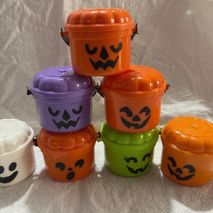 Cestas de Calabaza de Halloween de Plástico con Serigrafía, Contenedores de Dulces Estilo Clásico, Regalo para Suministros de Halloween - Product Image 1