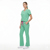 NIAAHINN 2026 Ensemble de Blouse Médicale Extensible pour Femme, Col en V, Anti-Plis, Multi-Poches, Uniforme d'Infirmière, Logo Personnalisé, Tenue de Travail Hospitalière
