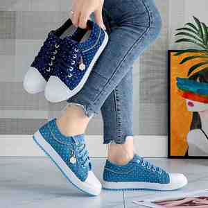 Zapatillas de Lona con Suela Gruesa y Diseño Clásico para Mujer, Calzado Casual Cómodo para el Día a Día - Product Image 4