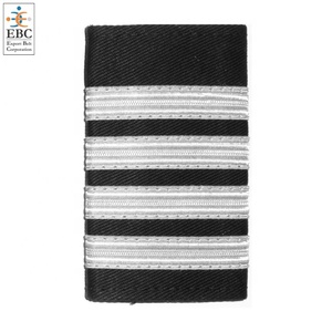 Đầy đủ chiều dài chuyến bay Hội Đồng Quản trị epaulettes 1 bar Đen/Vàng thí điểm thân thiện với môi Polyester một thanh tốt dệt Mô hình Hội Đồng Quản Trị - Product Image 4