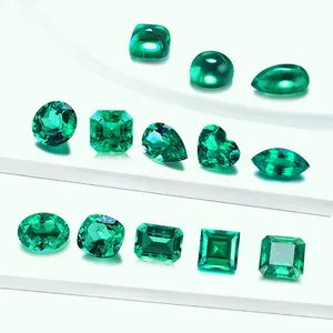 Messi Gems Wholesale Price Hydrothermal Fancy Shape Lab Grown Columbian Emerald Stones