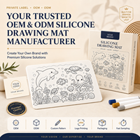 Tapis de gribouillage en silicone personnalisé avec impression de marque, emballage personnalisé, OEM, ODM