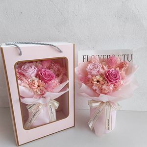 Rosas rosas para siempre Regalos <span class=keywords><strong>De</strong></span> <span class=keywords><strong>San</strong></span> <span class=keywords><strong>Valentin</strong></span> Ramos <span class=keywords><strong>de</strong></span> rosas personalizados preservados Flor para siempre <span class=keywords><strong>de</strong></span> larga duración para Decoración - Product Image 6
