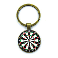 Porte-clés pendentif cible de fléchettes, style vintage européen et américain, bijou de l'histoire