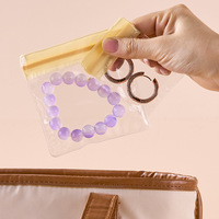 Pochette à bijoux en PVC transparent avec fermeture éclair colorée pour le rangement anti-oxydation des bagues et la présentation minimaliste en magasin