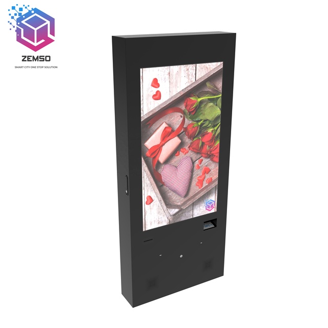 ZEMSO Smart City Outdoor Digital Signage Display Totem Kiosk for Bus Stop IP65 LCD 4K Advertising Screen