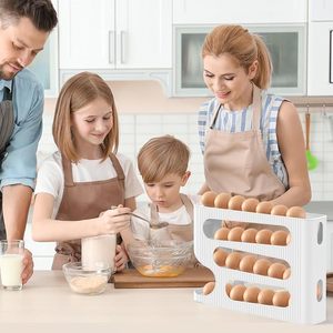 Porte-œufs pour réfrigérateur, distributeur automatique d'œufs roulants pour réfrigérateur, comptoir, cuisine - Organisateur d'œufs gain de place - Product Image 4
