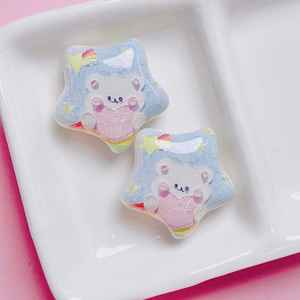 Pentagrama agujero recto cuenta Diy teléfono móvil cadena COLLAR COLGANTE Material Kawaii cabujón para accesorios de fabricación de joyas - Product Image 4