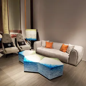 现代组合沙发客厅沙发套装四座布艺沙发设计