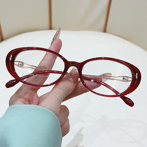 Monturas de gafas vintage con forma de ojo de gato, montura completa, color sólido, ligeras, anti UV, gafas para mujer 52-17-140 - Product Image 1