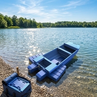Bateau pliant robuste en PE 3210x1817x621mm pour la lutte contre les inondations et la surveillance des lacs, pont anti-usure pliable, finition lisse, OEM