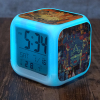 Sublimationsrohlinge LED Anpassbare Kunststoff 7-Farben Wechselnde Digitale Musik Mini Wecker Würfel