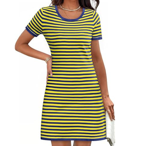 Robe longue en coton pour femme | Robe t-shirt légère et décontractée à col en V pour femmes Fabricant d'Inde - Product Image 4