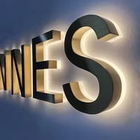 Letras con Retroiluminación LED 3D de Acero Inoxidable, Logotipo Iluminado, Letrero Personalizado con Canal de Luz LED