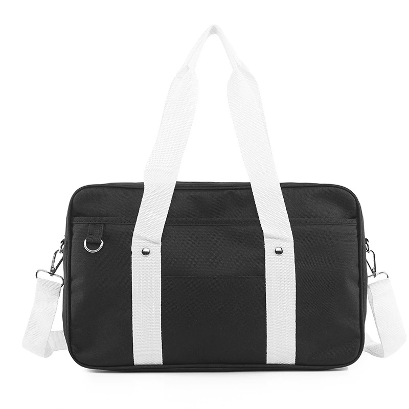 Black with white strap