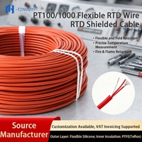 Câble flexible blindé PT100 PT1000 RTD, en cuivre étamé toronné, 3 conducteurs, haute résistance à la température, câble de capteur industriel