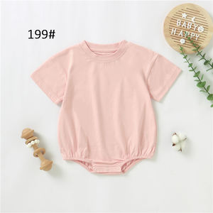 Grosir Baju Monyet Putih Kosong Lengan Pendek Selangkangan Snap Organik 100% Katun Bayi Romper Gelembung - Product Image 6
