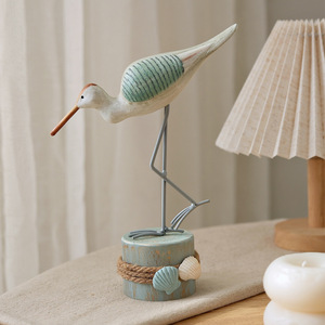 Adorno de Pájaro de Madera Gaviota con Base de Tronco de Árbol, Decoración Artística con Temática Oceánica - Product Image 3