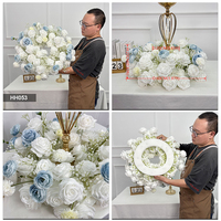 Arche de fleurs artificielles en soie circulaire de 2 mètres, faite à la main, pour toile de fond de mariage de 1,8 à 2,1 m de hauteur