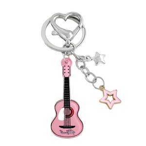 Hot-Bán Hai Mặt Phim Hoạt Hình Acrylic Guitar Keychain Mới Cross-Biên Giới Hip-Hop Rock Nhựa Nhân Tạo Key Kim Loại Móc Chìa Khóa - Product Image 5