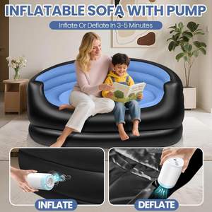 Sofá Inflable Moderno de 2 Plazas, Impermeable, Portátil, Plegable, para Sala de Estar, Interior y Exterior, con Bomba - Product Image 6