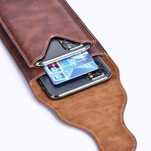 Sac multifonctionnel en cuir à double couche <span class=keywords><strong>pour</strong></span> téléphone <span class=keywords><strong>portable</strong></span> avec <span class=keywords><strong>ceinture</strong></span> de fermeture magnétique - Product Image 1