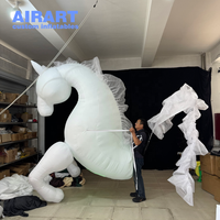 Costume de cheval blanc gonflable réaliste pour la décoration de fête de Noël sur scène