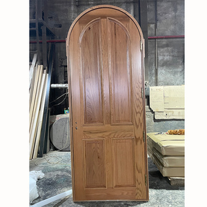 Porte d'entrée <span class=keywords><strong>de</strong></span> maison <span class=keywords><strong>de</strong></span> style antique sculptée à la main conception porte intérieure arquée en bois massif <span class=keywords><strong>de</strong></span> chêne rond - Product Image 2