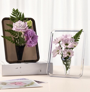Acrylique Photo Cadre Vase Art Moderne Floral Fleur Vase De Bureau Plante Titulaire pour Bureau Maison Cadeau De Mariage Table Centerp Décor - Product Image 6