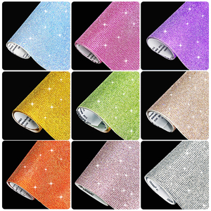 Bling rosa chiaro SS6 cristallo 24x40cm fogli di strass autoadesivi motivo per borse capi <span class=keywords><strong>scarpe</strong></span> - Product Image 6