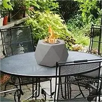 Portable Concrete Table Top Modern Smokeless Indoor Fire Pit Bowl Outdoor Freestanding Bio Ethanol Ventless Garden Fireplace