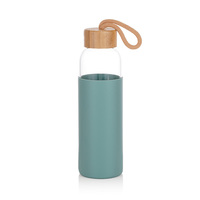 Bouteilles d'eau en verre de 18 oz pour la maison, gobelets personnalisés avec logo, tasses de voyage avec couvercles en bambou, écologiques, compatibles lave-vaisselle