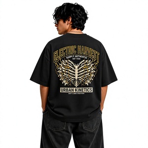 T-shirts surdimensionnés personnalisés pour hommes en gros, 100 % coton respirant, pour l'été, style streetwear décontracté, pour jeunes et adultes, unisexe - Product Image 1