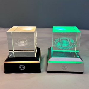 Cube de cristal lumineux personnalisé avec ciel étoilé, design minimaliste, décoration de chambre à coucher, <span class=keywords><strong>veilleuse</strong></span> d'animaux marins, cadeau d'anniversaire - Product Image 6