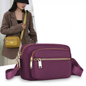Nueva Bolsa de Mensajero Portátil de Tela Oxford para Mujer, Horizontal, Cuadrada, con Cierre, Ligera, Multicapa, Bandolera Pequeña, Primavera - Product Image 1