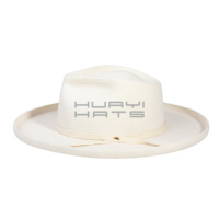 Vente en gros Huayihats 100% Australien Feutre de Laine Fedora Logo Personnalisé Mode Bandeau Chapeaux unis pour Femmes Hommes Blanc Crayon Bord