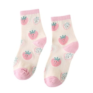 Jingwen-Calcetines de Jacquard transpirables para mujer, de dibujos animados, fruta, fresa, Kaki, Wanita, OEM - Product Image 5