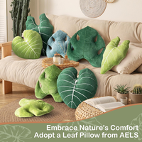 Bantal Plush Philodendron Gloriosum 15 Inch untuk Pecinta Tanaman, Dekorasi Kamar Tidur dan Ruang Anak, Bantal Hias Daun 3D
