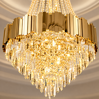 Lustre suspendu en cristal Empire personnalisé pour grand hall d'hôtel, prix d'usine en gros