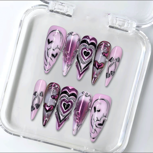 <span class=keywords><strong>Uñas</strong></span> Postizas <span class=keywords><strong>de</strong></span> Gel Pintadas a Mano <span class=keywords><strong>de</strong></span> Alta Calidad, 10 Piezas, Hermosas y Lujosas <span class=keywords><strong>Uñas</strong></span> Acrílicas Hechas a Mano - Product Image 2