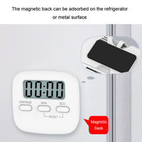Minuteur de cuisine numérique en plastique écologique avec dos magnétique, compte à rebours, chronomètre, alarme sonore, grand écran LCD, support de fixation murale