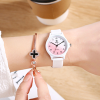 Montre à quartz analogique pour enfants, cadran rond, bracelet en silicone, montre-bracelet pour étudiants