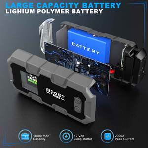Démarreur de <span class=keywords><strong>batterie</strong></span> de voiture portable 16000mAh, 45W 12V, Power Bank 2000A - Product Image 6