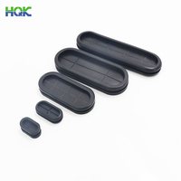Passe-câble en caoutchouc de silicone de forme ovale double face Passe-câble en caoutchouc noir