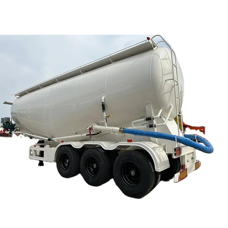 Haute qualité 45CBM V forme en vrac ciment réservoir remorque cendres volantes ciment Bulker transporteur pétrolier Semi camion remorque