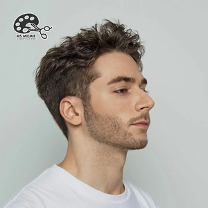MS. miemie 100% Ấn Độ Remy tóc con người tóc giả cho nam giới cơ thể sóng nước sóng phong cách ren cơ sở Mono tóc giả tự nhiên thẳng 1B hói - Product Image 1