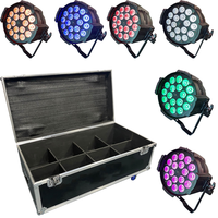 ZY Qualité En Gros 18x15W RGBWA + UV 6in1 LED Par 64 Peut Éclairer IP20 DMX Plat Par Éclairage De Scène pour DJ Disco Projection Lumières