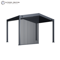 Moderne aluminium pergola op maat gemaakt, zwaarbelastbaar lamellen dak, tuinpaviljoen, balkon schaduw, waterdicht paviljoen