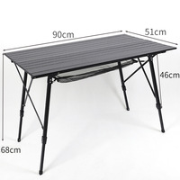 Table de camping en alliage d'aluminium pour la maison, portable, pliable, argentée, pour pique-nique, vente en gros